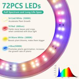 FLAVORA Large Halo Ring Full Spectrum LED Grow Light in White - Size: 100 cm x 100 cm - thumbnail 5