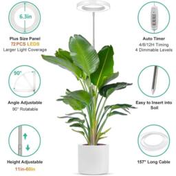 FLAVORA Large Halo Ring Full Spectrum LED Grow Light in White - Size: 100 cm x 100 cm - thumbnail 4