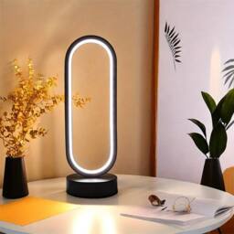 EONLION Three-Color Dimming LED Ring Lamp in Black