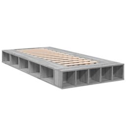 Berkfield Home Bed Frame without Mattress Grey Sonoma 75x190 cm Small Single - thumbnail 3