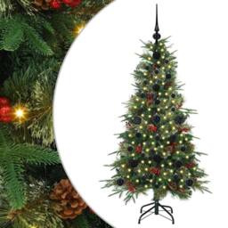 Berkfield Home Elegant Artificial Hinged Christmas Tree Green 120 cm PE & PVC - thumbnail 3