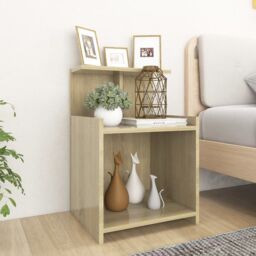 Berkfield Home Bed Cabinets 2 pcs Sonoma Oak 40x35x60 cm Engineered Wood in Brown - Size: 40 x 35 x 60 cm - thumbnail 1