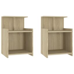 Berkfield Home Bed Cabinets 2 pcs Sonoma Oak 40x35x60 cm Engineered Wood in Brown - Size: 40 x 35 x 60 cm - thumbnail 2