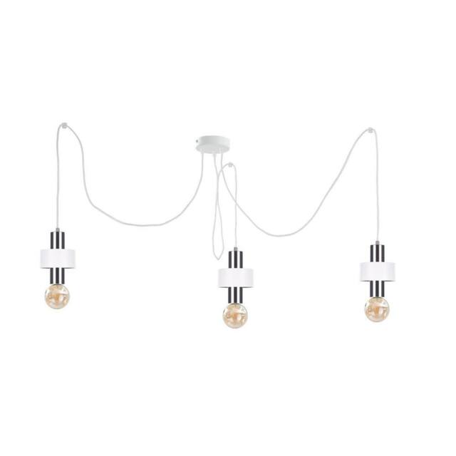 Netlighting Unica Cluster Pendant Ceiling Light White Silver 3x E27