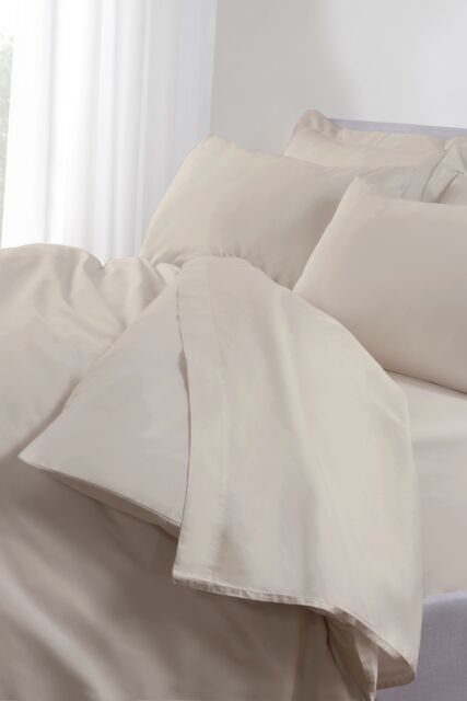The Linen Consultancy 'TLC 5 Star Hotel Concept' 500TC Cotton Sateen Flat Sheet in Cream - Size: Double Flat - image 1