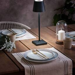 Wyld and Coco Table Lamp Black Painted Aluminium USB Charging Dimmer - thumbnail 1