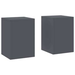Berkfield Home Outdoor Plant Stands Pillar 2 pcs Anthracite 24x24x35 cm Steel in Dark Grey - Size: 24 x 24 x 35 cm - thumbnail 3