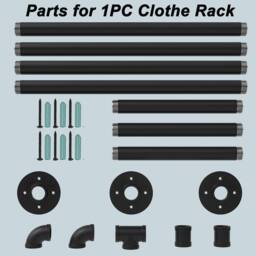 Dprodo Wall Mounted Clothes Rack, 184cm (1 Pack or 2 Packs) in Black - thumbnail 7