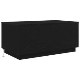 Berkfield Home Modern Coffee Table with LED Lights Black Oak 90x50x40 cm - Size: 90 x 50 x 40 cm