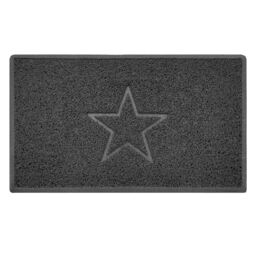 Nicoman Embossed PVC Spaghetti Embossed Star Door Mat in Dark Grey - Size: 90 cm x 60 cm - thumbnail 2