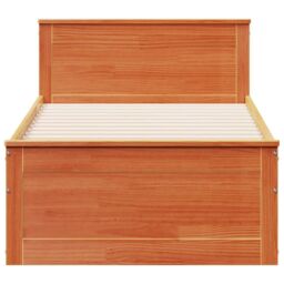 Berkfield Home Bed Frame without Mattress with Headboard Wax Brown 90x190 cm Single Solid Wood Pine - thumbnail 4