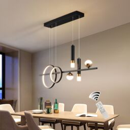 Garwarm 6 - Light Kitchen Island Linear LED Pendant in Black - thumbnail 7