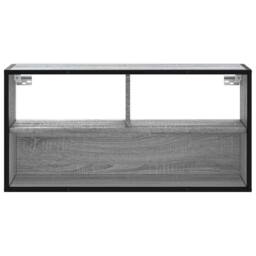 Berkfield Home TV Cabinet Grey Sonoma 80x31x39.5 cm Engineered Wood & Metal - thumbnail 4