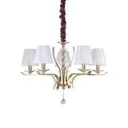 Netlighting Pegaso 5 Light Multi Arm Pendant Light Satin Brass in Yellow