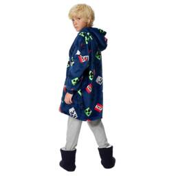 Minecraft Icons Sherpa Fleece Oversized Hoodie Blanket in Navy - thumbnail 2