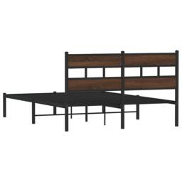 Berkfield Home Bed Frame without Mattress with Headboard Brown Oak 140x200 cm - thumbnail 6