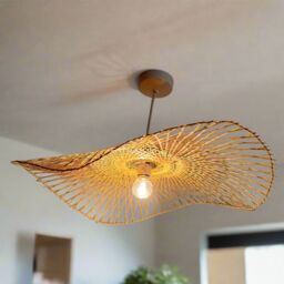 CGC Lighting 'Tulul' Large 56 cm Hand Made Bamboo Easy Fit Lampshade in Natural - thumbnail 2