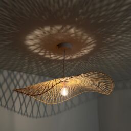 CGC Lighting 'Tulul' Large 56 cm Hand Made Bamboo Easy Fit Lampshade in Natural - thumbnail 3