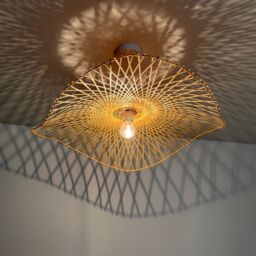 CGC Lighting 'Tulul' Large 56 cm Hand Made Bamboo Easy Fit Lampshade in Natural - thumbnail 4