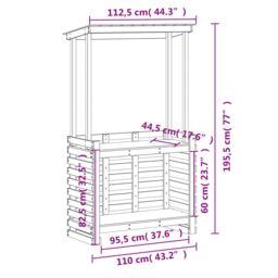 Berkfield Home Outdoor Bar Table with Roof 112.5x57x195.5 cm Solid Wood - thumbnail 9