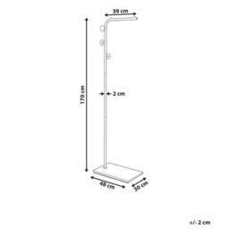 Wyld and Coco Black Metal Coat Stand 169 cm Freestanding Industrial Jacket Rack - thumbnail 4