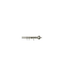 New Edge Blinds 25-28mm Vienna End Metal Curtain Pole Set - Satin Silver - Size: 170 cm - 300 cm - thumbnail 1