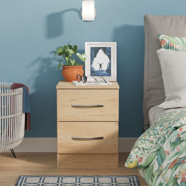 Ready Assembled 2 U Hampshire 2 Drawer Bedside Cabinet (Ready Assembled) in Light Brown - image 1
