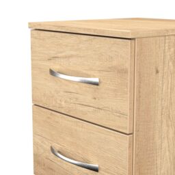 Ready Assembled 2 U Hampshire 2 Drawer Bedside Cabinet (Ready Assembled) in Light Brown - thumbnail 5