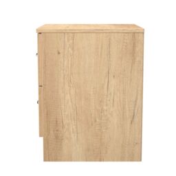 Ready Assembled 2 U Hampshire 2 Drawer Bedside Cabinet (Ready Assembled) in Light Brown - thumbnail 3