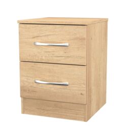 Ready Assembled 2 U Hampshire 2 Drawer Bedside Cabinet (Ready Assembled) in Light Brown - thumbnail 4