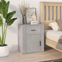 Berkfield Home Bedside Cabinet Concrete Grey 50x36x60 cm Engineered Wood - Size: 50 x 36 x 60 cm