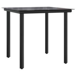 Berkfield Home Beautiful 5 Piece Garden Dining Set Black Textilene & Steel - thumbnail 6