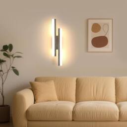 COMELY Indoor Wall Lights, 16W Wall Lights Modern for Living Room, 40cm in Silver - thumbnail 6