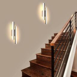 COMELY Indoor Wall Lights, 16W Wall Lights Modern for Living Room, 40cm in Silver - thumbnail 7