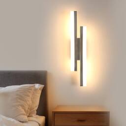 COMELY Indoor Wall Lights, 16W Wall Lights Modern for Living Room, 40cm in Silver - thumbnail 2
