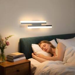 COMELY Indoor Wall Lights, 16W Wall Lights Modern for Living Room, 40cm in Silver - thumbnail 8