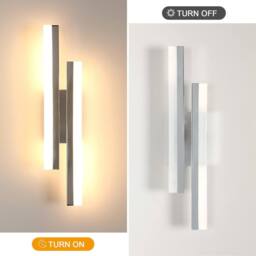 COMELY Indoor Wall Lights, 16W Wall Lights Modern for Living Room, 40cm in Silver - thumbnail 5