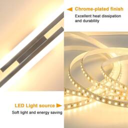 COMELY Indoor Wall Lights, 16W Wall Lights Modern for Living Room, 40cm in Silver - thumbnail 4
