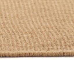 Berkfield Home Soft Area Rug Jute with Latex Backing 160x230 cm Natural in Beige - Size: 100 cm diameter - thumbnail 1