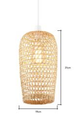 BHS Lighting Small Woven Rattan Easy Fit Light Shade in Natural - thumbnail 5