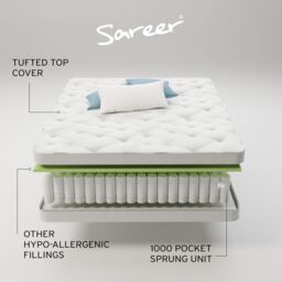Sareer Furniture Limited Sareer Pocketo 1000 Pocket Sprung Mattress in Grey - Size: King - thumbnail 5