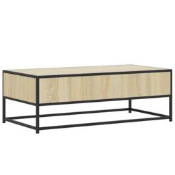 Berkfield Home Durable Coffee Table Sonoma Oak 100x50x35 cm Engineered Wood & Metal in Light Tan - Size: 100 x 50 x 35 cm - thumbnail 7