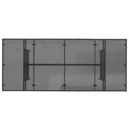 Berkfield Home Garden Table with Glass Top Brown 190x80x74 cm Poly Rattan - Size: 190 x 80 x 74 cm - thumbnail 7