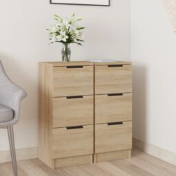 Berkfield Home Sideboards 2 pcs Sonoma Oak 30x30x70 cm Engineered Wood in Brown - Size: 30 x 30 x 70 cm - thumbnail 1