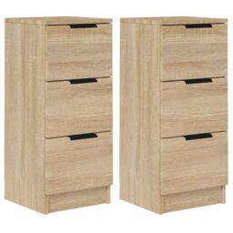 Berkfield Home Sideboards 2 pcs Sonoma Oak 30x30x70 cm Engineered Wood in Brown - Size: 30 x 30 x 70 cm - thumbnail 2