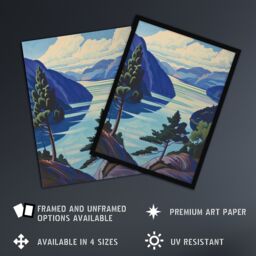 "Artery8 Loch Ness Lake Scottish Highlands Landscape Framed Art Print in Blue - Size: W12"" x H16""" - thumbnail 2