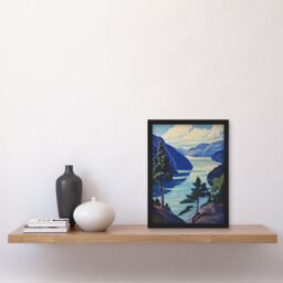 "Artery8 Loch Ness Lake Scottish Highlands Landscape Framed Art Print in Blue - Size: W12"" x H16""" - thumbnail 4
