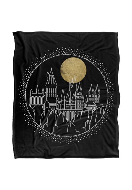 Warner Brothers Harry Potter Hogwarts Full Moon Line Blanket 152 x 127 cm in White - image 1