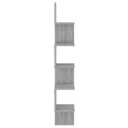 Berkfield Home Wall Corner Shelf Grey Sonoma 20x20x127.5 cm Engineered Wood - thumbnail 4