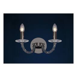 Netlighting Elena Wall Lamp Switched 2 Candle Light Black Chrome Crystal - thumbnail 2
